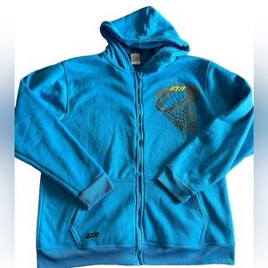 Mens size XXXL Above The Ring blue jacket with hood KH45